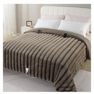 Timi CaldaHeated Comforter Blanket Queen - Fluffy Faux Rabbit Fur Thick Comforte